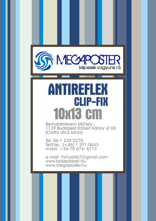10x15 cm antireflex kapcsos képtartó