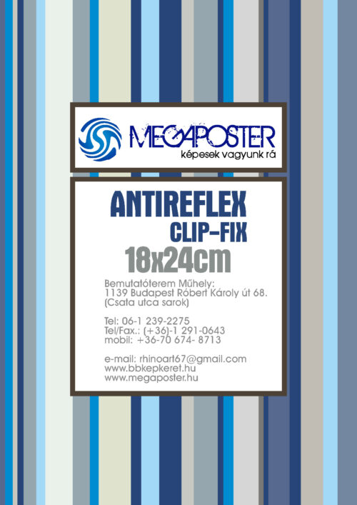 18x24 cm antireflex kapcsos képtartó
