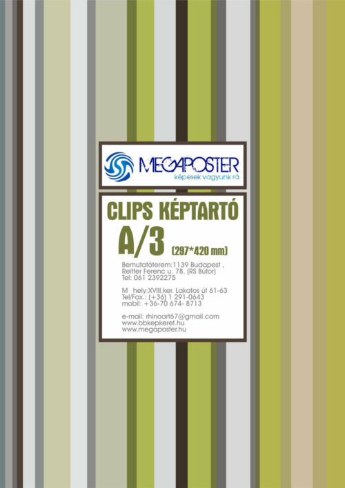 A3 kapcsos képtartó 29,7 x  42 cm